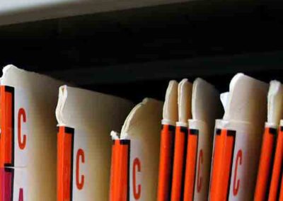 medical records in file cabinet