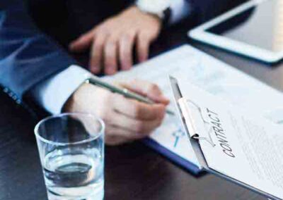 man reviewing contract